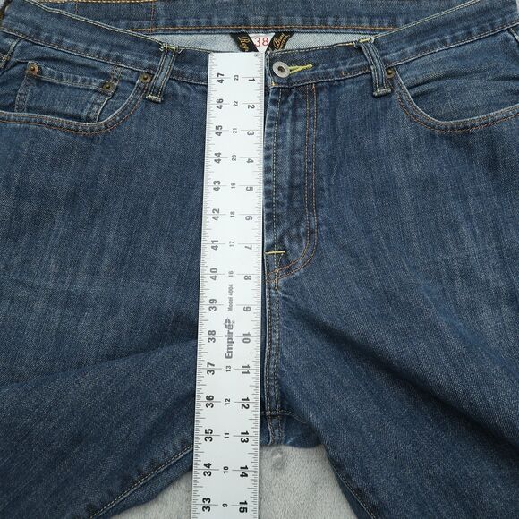 Lucky Brand Jeans Mens 38x31 Blue Piper Relaxed Straight Dungaree Denim Pants - Picture 14 of 15